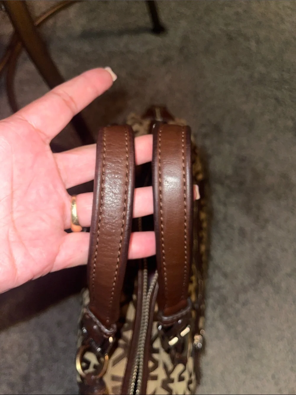 Michael Kors Brown MK Signature Logo Duffel Bag
